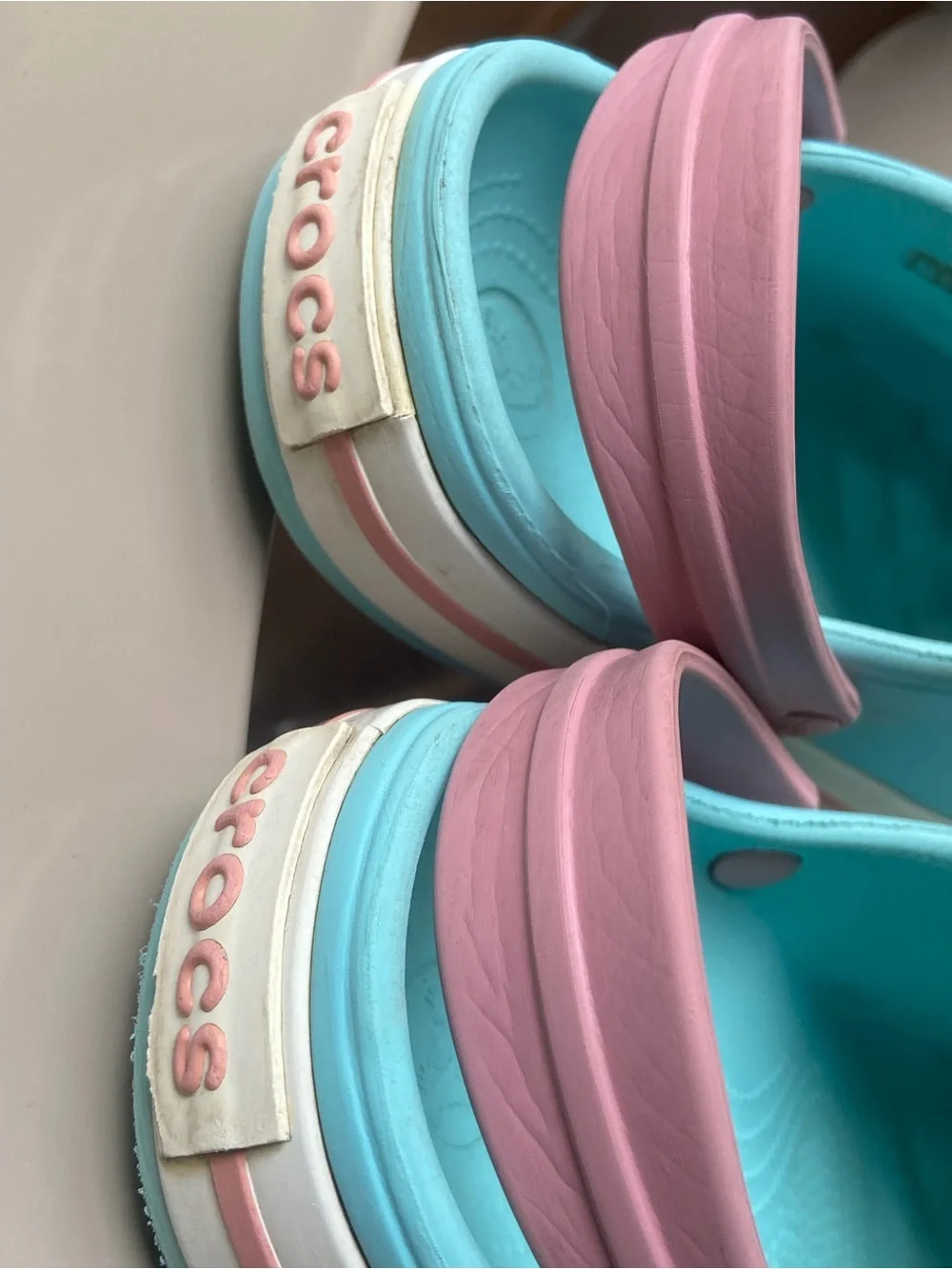 CROCS Kids Aqua Clog with Pink Strap
